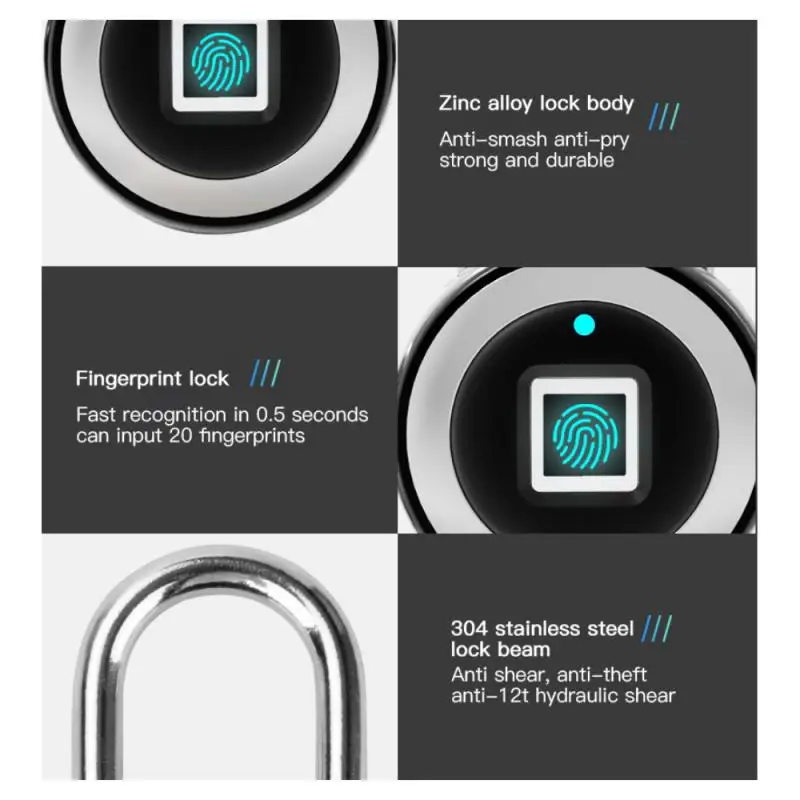 

Tuya Smart Password Fingerprint Padlock Electronic Bluetooth Waterproof Cabinet Lock Smart Life APP Alexa Google Home Control