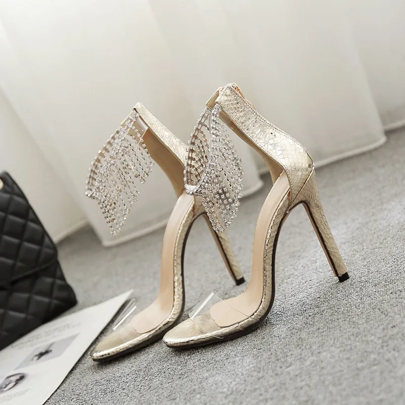 

Plastic Sandal Black Shoes for Women High Heels Shallow Mouth Transparent Beige Comfort High-heeled Girls Closed Stiletto Fashio