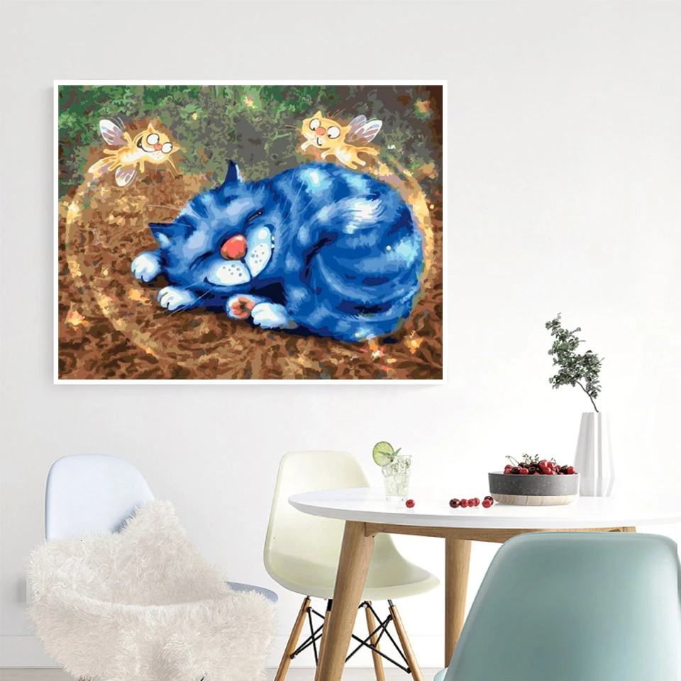 Набор для рисования по номерам на холсте с животными | Дом и сад