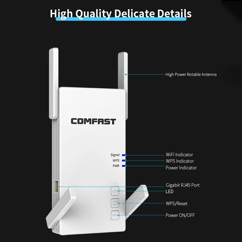 

HOT- CF-AC2100 Through Wall Dual Wireless Extender 5G Signal Transmitter Suitable for Indoor Computer Office Home
