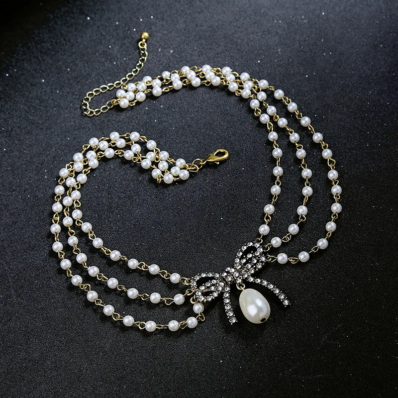 Модное жемчужное ожерелье ручной работы Дамское модное из натурального жемчуга