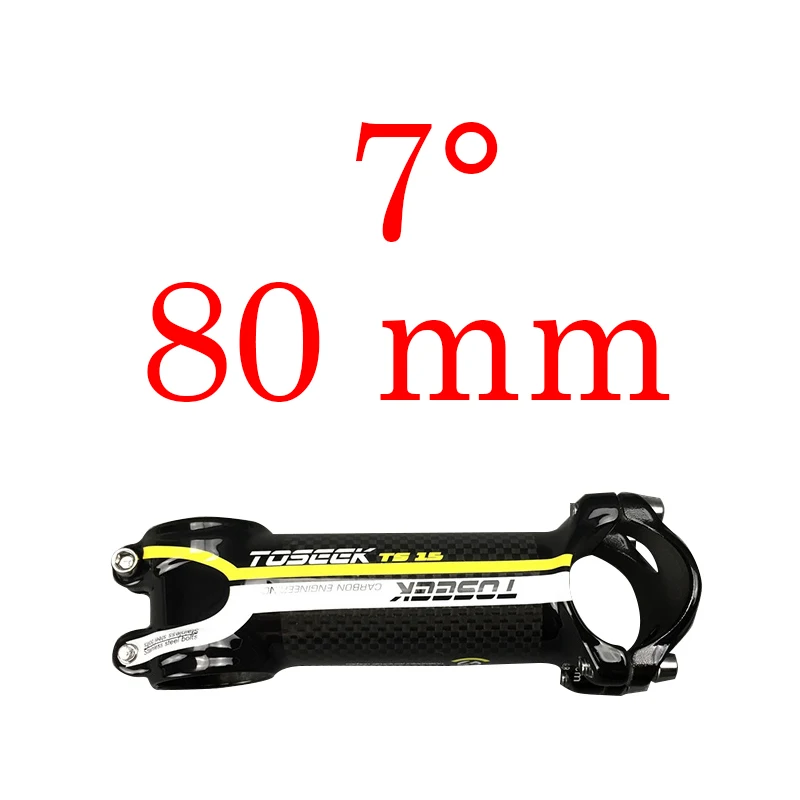 Yellow 80mm Toseek велосипед стержень супер светильник 102 г! Угол 7 длина 70 мм-110 мм Высококачественный углеродный алюминиевый стержень красный синий зеленый желтый Глянец - Цвет: Yellow 80mm