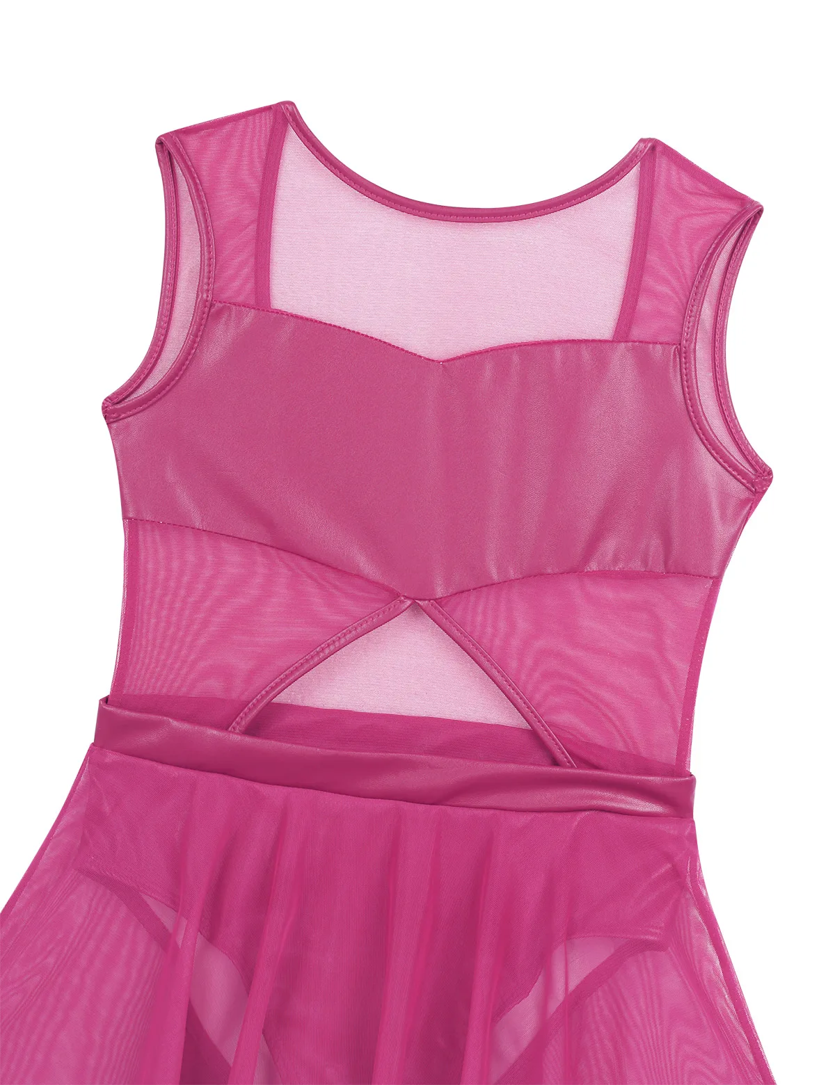 Детское платье из искусственной кожи без рукавов с вырезами спереди для