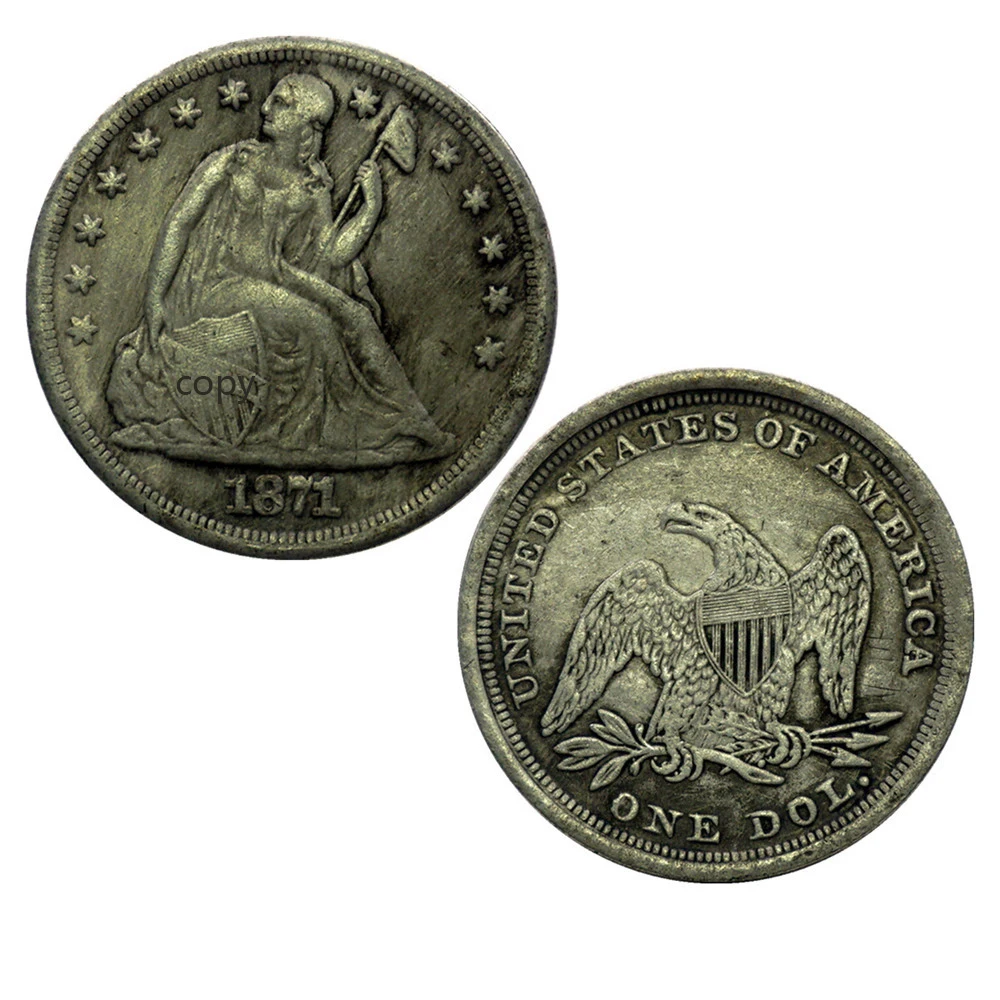 1871 eagle 22 шт. древняя Хобо копия из никеля евро монета сша Морган Статуя Свободы Серебряная монета долларов американский Орел подарки для мужчин Прямая поставка - Цвет: 1871 eagle