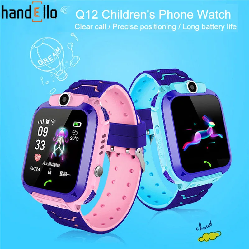 Q12 Kids Smart Phone Watch Waterproof SOS Antil-lost GPS Finder Monitor Multifunction For IOS Android Reloj Inteligente Nio