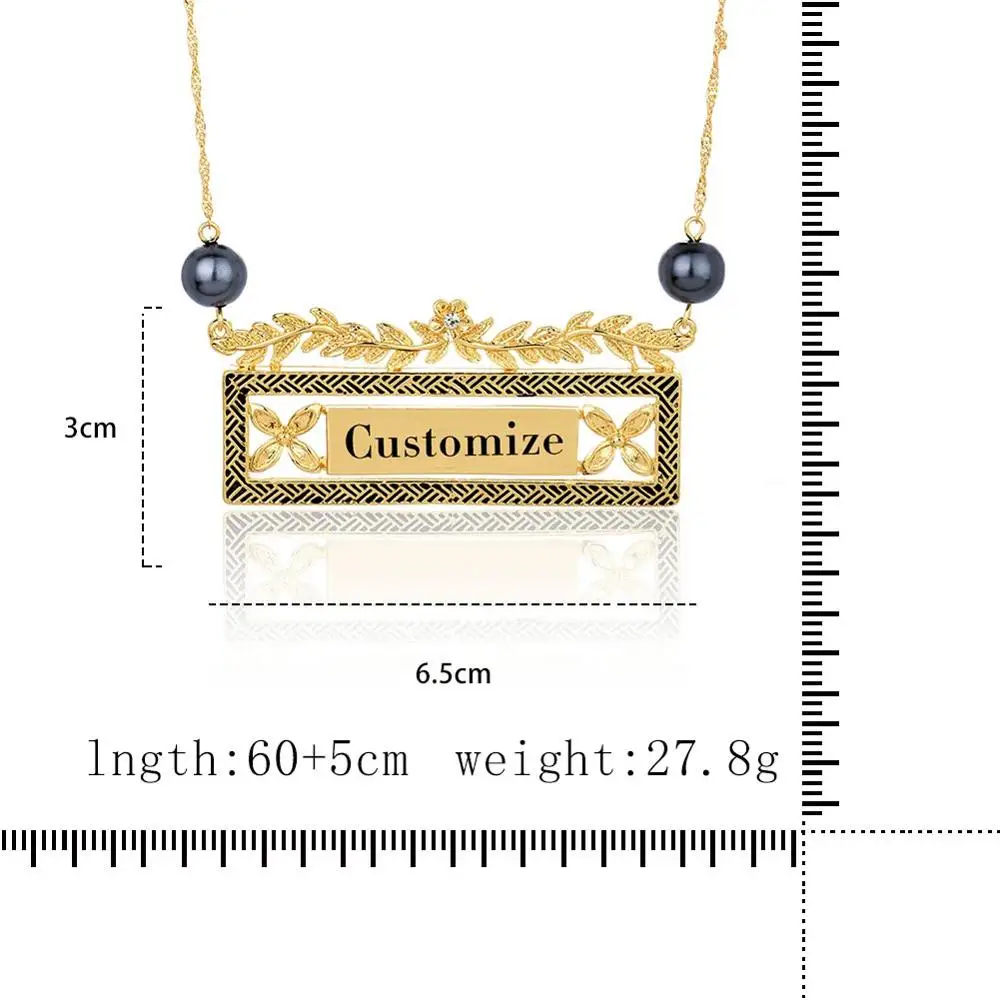 

Cring Coco Customize Name Necklaces Hawaii Personalized Black Enamel Necklace Pendant Birthday Lover's Gifts for Women