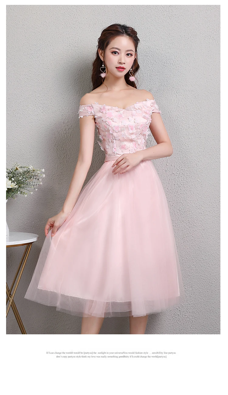 Платья подружки невесты для свадьбы подростковые платья розового цвета Тюлевое