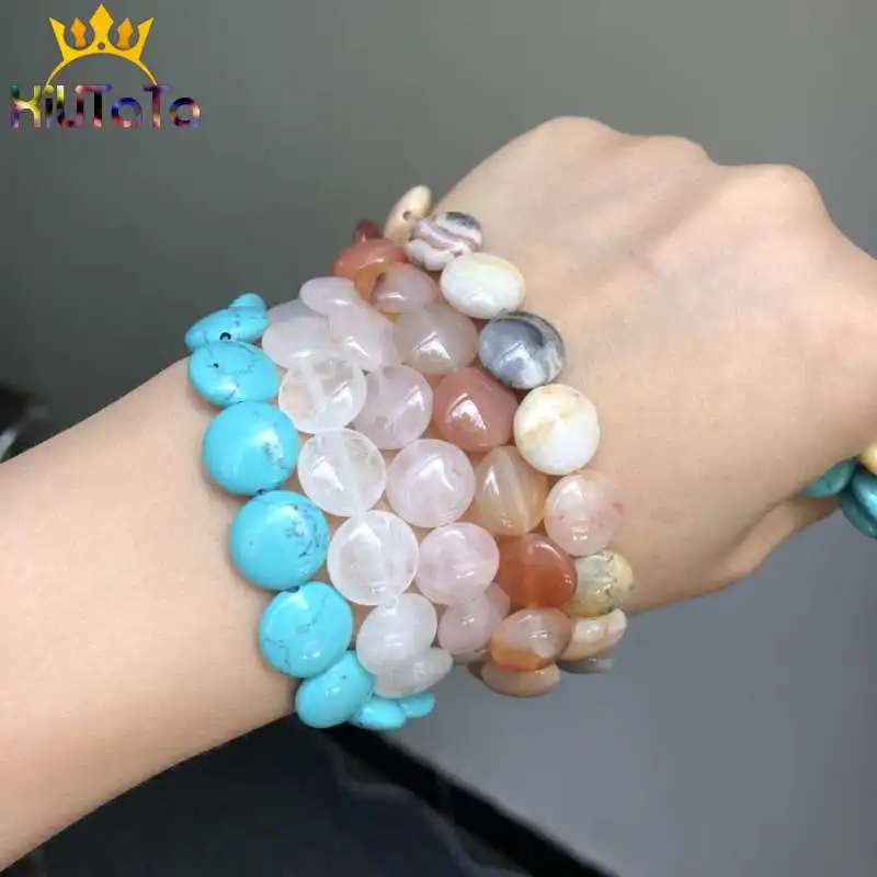 Круглые бусины 12*12 мм смешанные каменные из натурального агата бирюзы авантюрина