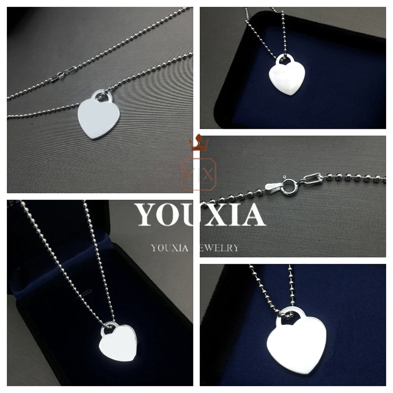 

TF925 Sterling Silver High Quality Custom Fashion Trend Charming Little Love Necklace Lover Wedding Gift With Logo Free Shipping