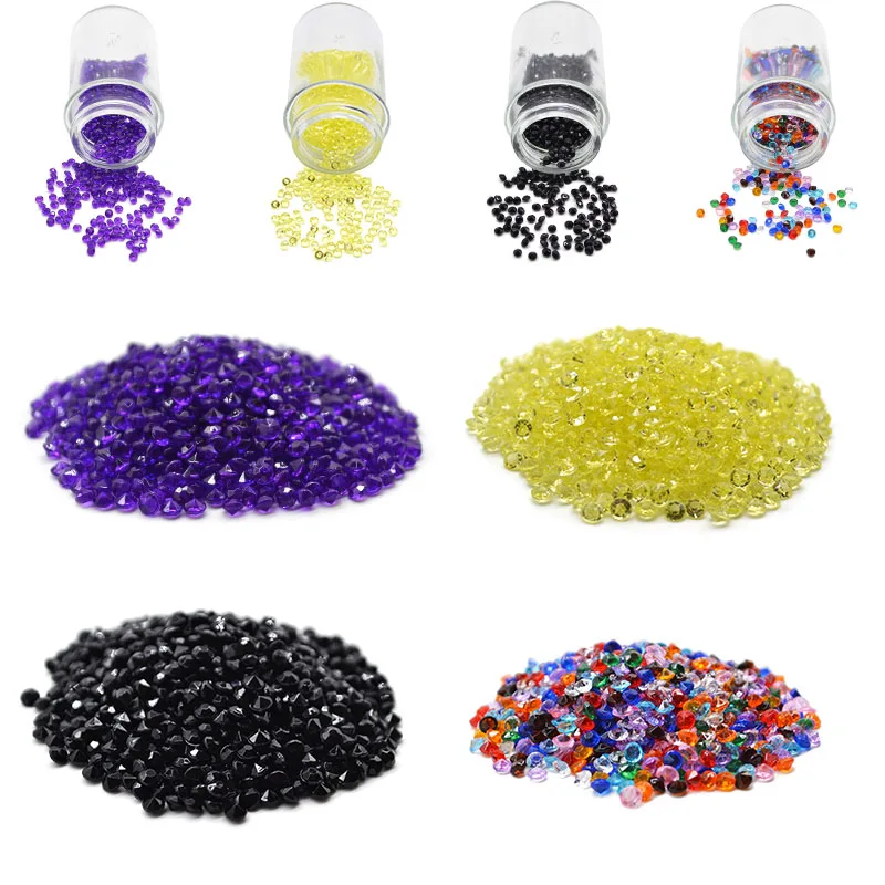

1000pcs 4.5mm Acrylic Diamond Crystal Bling Transparent Confetti for Wedding Party Decoration Table Scatter Scrapbooking Beads
