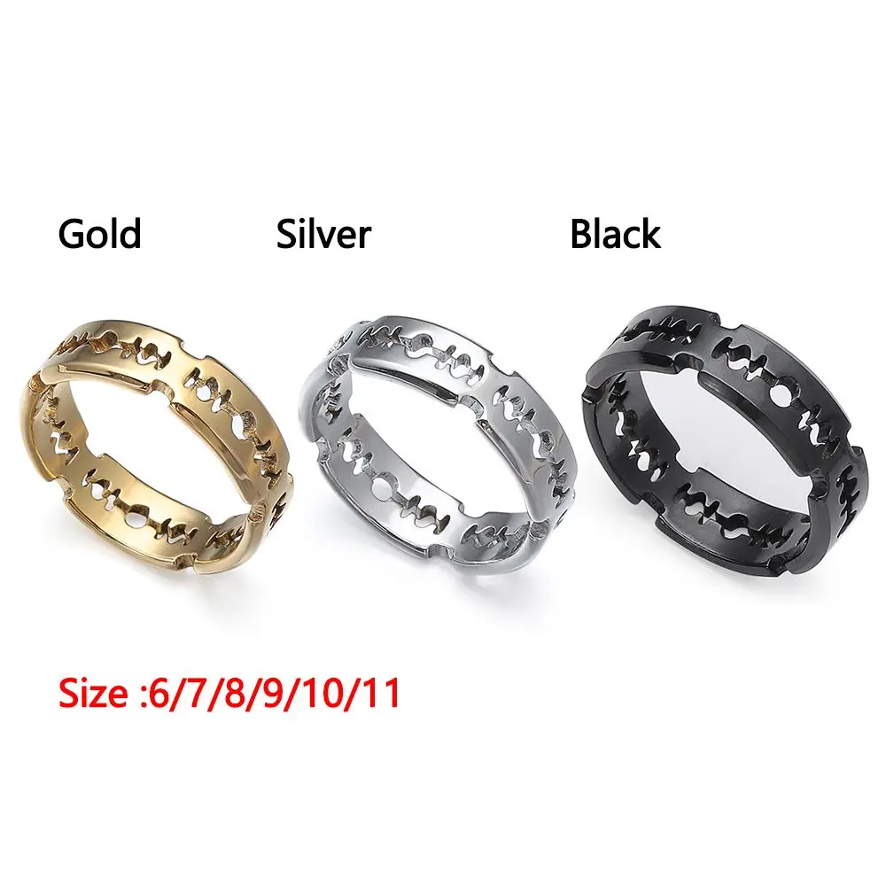 1 шт. модное винтажное кольцо с лезвиями из нержавеющей стали в стиле хип-хоп рок