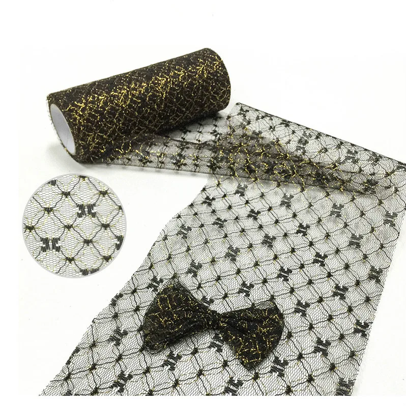 15 см X 10 ярдов к требованиям заказчика Сверкающие Золотые и Серебряные линии