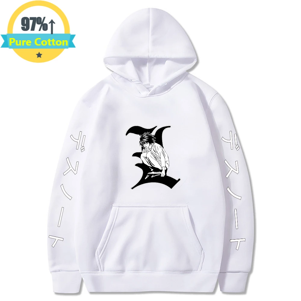 

Повседневная Толстовка из чистого хлопка Death Note, уличная одежда в Корейском стиле, Свитшот