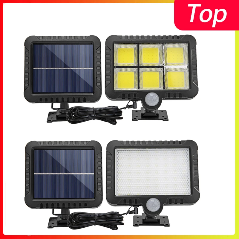 COB светодиодный светильник на солнечных батареях наружный для гаража охранный PIR