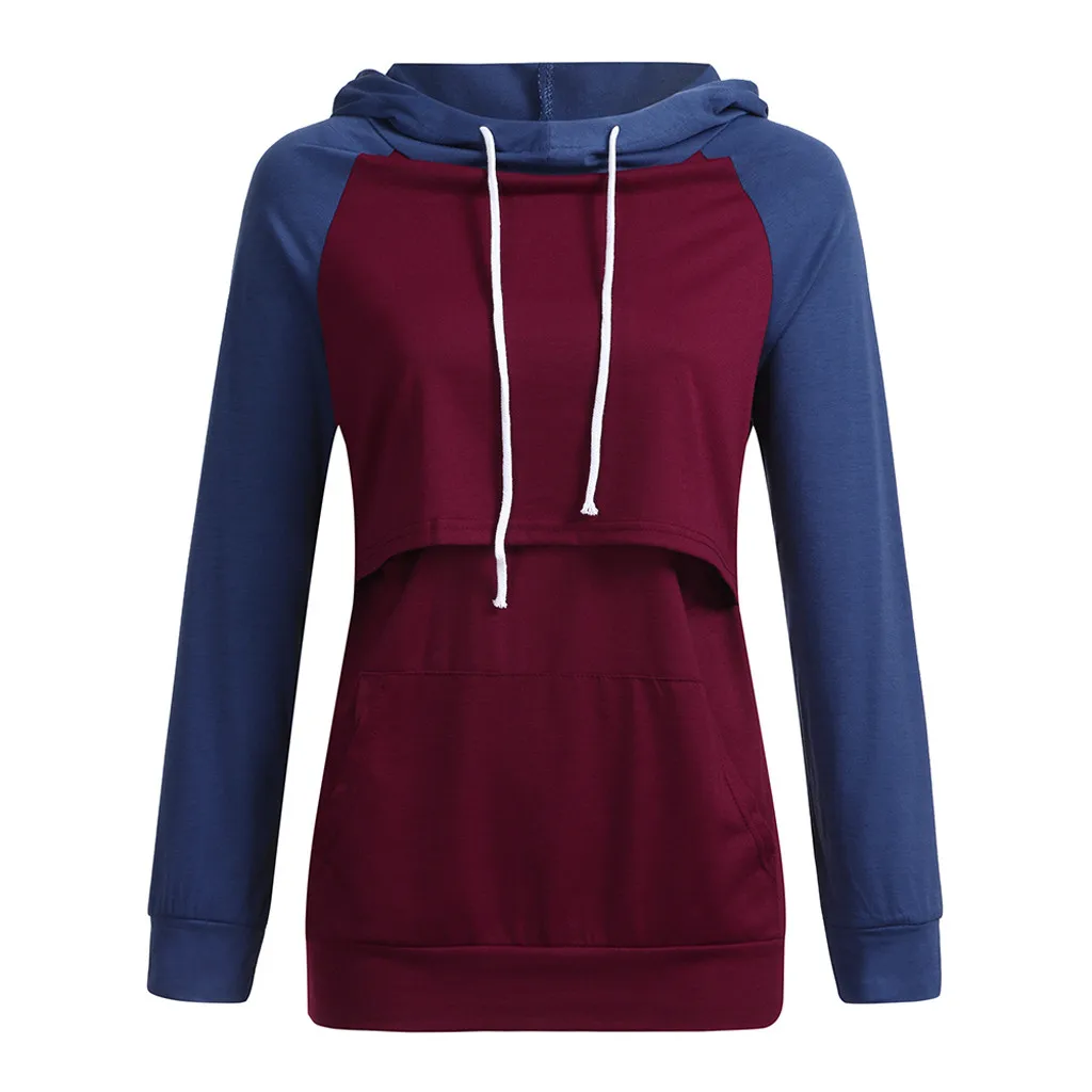 Женская толстовка для кормящих мам с длинным рукавом рубашка грудного