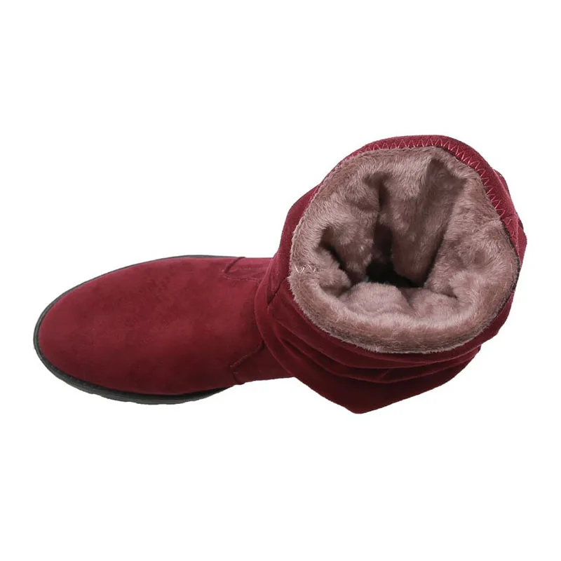 Женские зимние Стрейчевые сапоги taofen теплые леопардовые с закругленным носком