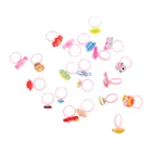10 штук милые разноцветные пластиковые детские кольца для девочек в смешанном стиле кабошоны подарки