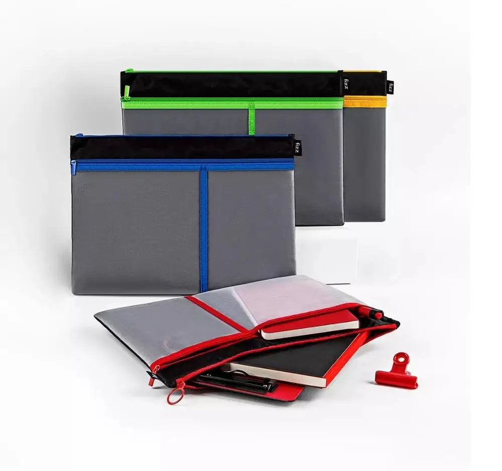 New Fizz A4 File Bag Zipper Storage Large Capacity Mesh Test Meeting Notebook Pocket School Office | Канцтовары для офиса и