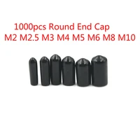 1000pc screw cover round end cap rubber cap plastic tube hub thread protector push fit cap for pipe m2 m2 5 m3 m4 m5 m6 m8 m10