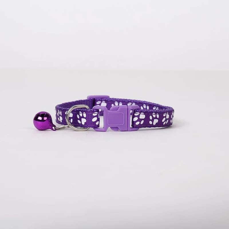 

12Pcs/pack Adjustable 19-32 Cm Easy-care Durable and Soft Pet Collar Pet Dog Cat Collar with Bell Safety Buckle Reflective Strap