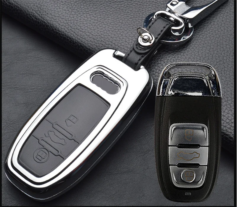 

car zinc alloy leather 3-button folding flip key cover For Audi A3 Q5 A1 A4 A5 Q3 Q7 A6 C5 C6 A7 A8 R8 S4 S5 S6 S7 S8 SQ5 RS5