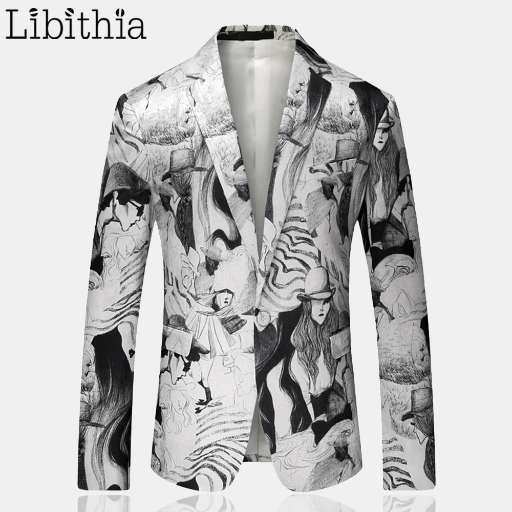 Роскошные мужские модные блейзеры на одной пуговице повседневные куртки