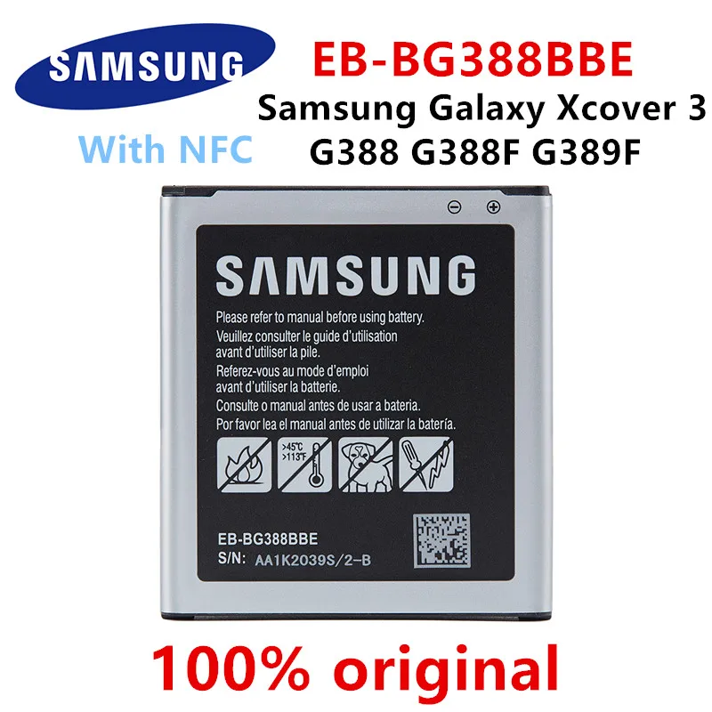 

SAMSUNG Orginal EB-BG388BBE Replacement 2200mAh Battery For Samsung Galaxy Xcover 3 SM-G388 G388F G389F Batteries With NFC