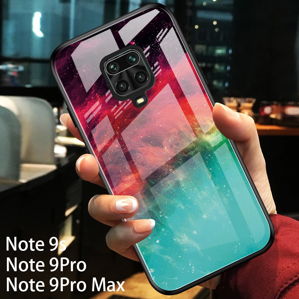 Градиентный чехол из закаленного стекла для Xiaomi Ksiomi Readmi Note9s Note9pro не 9pro s9