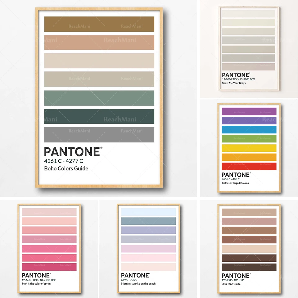 

Pantone guide morning sunrise on the beach, colors, beach, summer, ocean, ocean prints, modern art pastel set poster