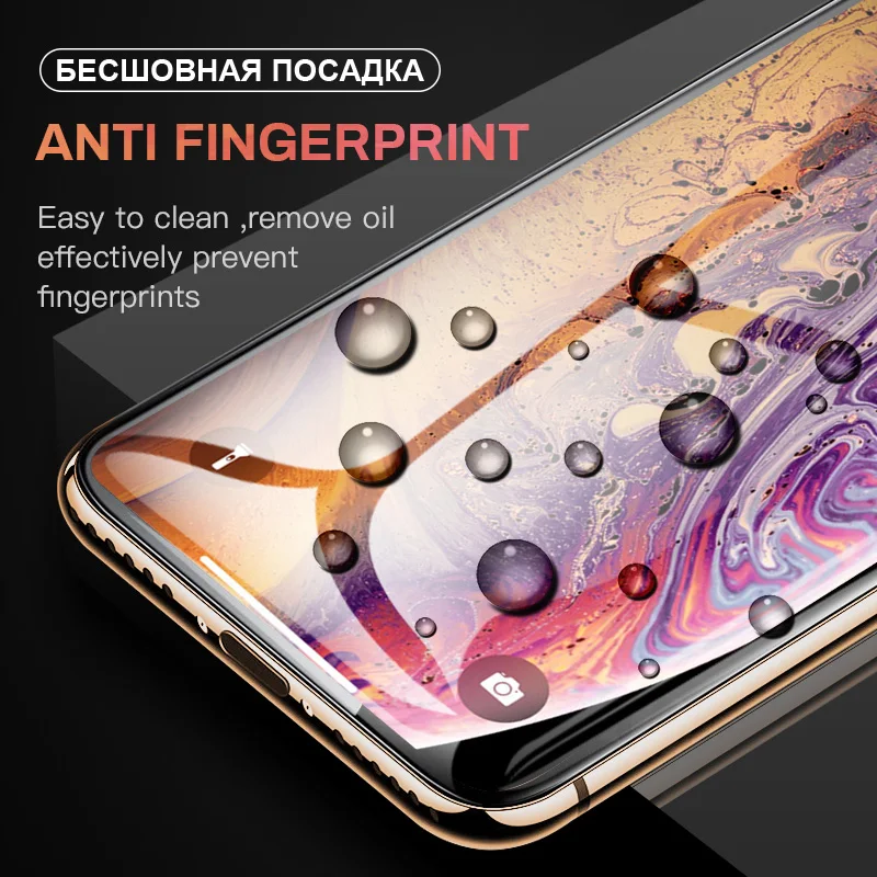 

amzish 6D Full Cover Protective Tempered Glass For iPhone 11 Pro Max X XS Xr Glass on the iPhone 8 7 6 6S Plus Screen Protector