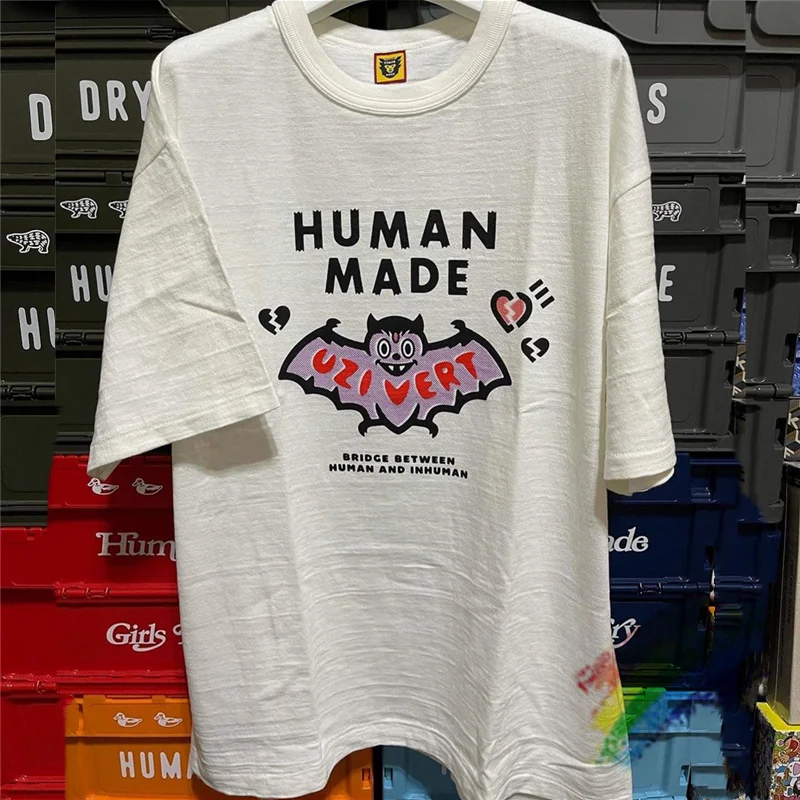 

Bat Human Made T-Shirt Men Women 1:1 High Quality Human Made Tee Slogan Graphic Print Tops Oversize T Shirt