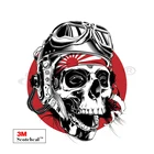 Крутая виниловая наклейка с черепом, для ноутбука, дорожная сумка, Виниловая наклейка на шлем, японский аксессуары в форме черепа водонепроницаемый ПВХ