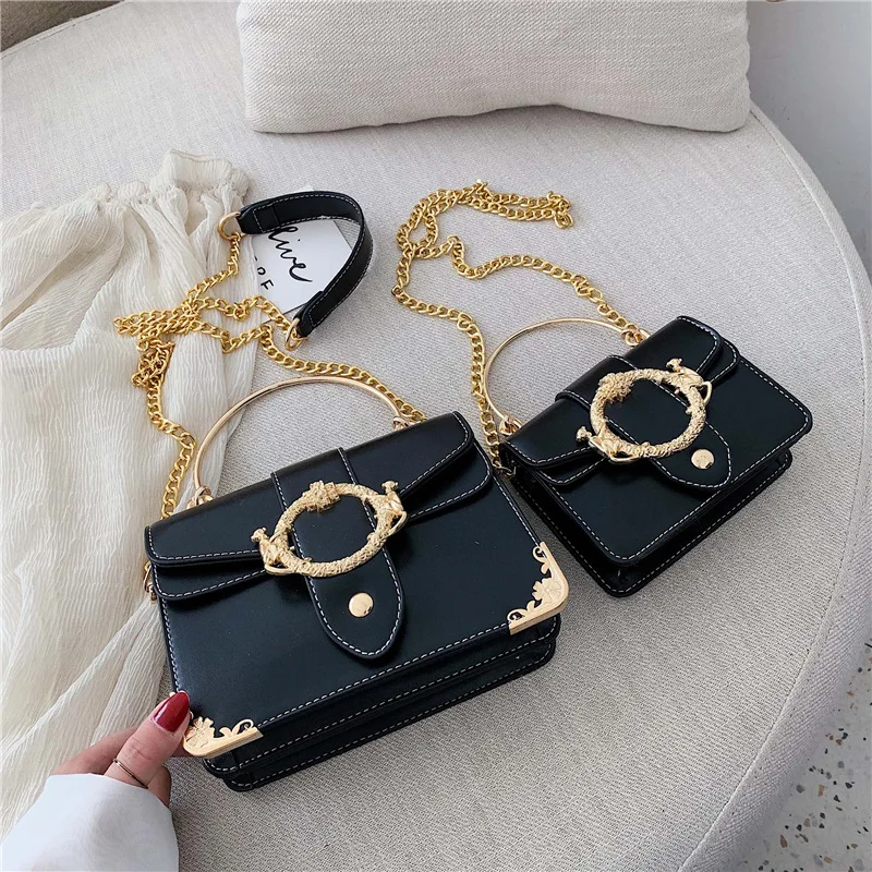 

Luxury Brand Design Metal Ring Tote Bag 2021 New Fashion PU Leather Ladies Designer Handbag Shoulder Bag