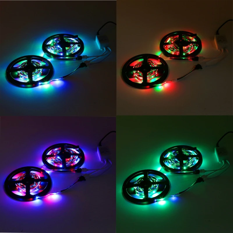 

3528 Multi RGB 10m SMD 12V LED Strip Light Adapter 44 Key IR Remote Non Waterproof