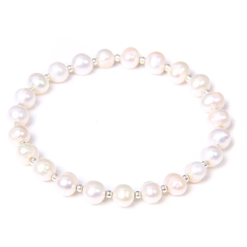 Женский браслет из натурального жемчуга цвет серебра талисман | Украшения и