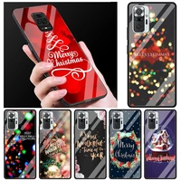 merry christmas glass call phone case for xiaomi redmi note 9s 8 9 5g 10 k40 pro plus 7 9 8 8t 9c 9a k30 9t 8a cover