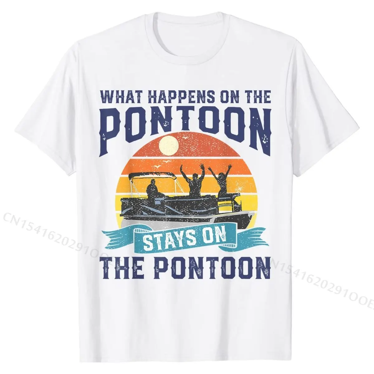 

What Happens On The Pontoon Boat Funny Boating Gift For Dad T-Shirt Plain Summer T Shirts Cotton Men Tops T Shirt Street