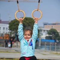 gymnastics rings pull up ropes fitness gym exercise chinning equipment athletes wooden ring buckle toys muscle training