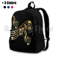 music notes scale outdoor hiking backpack waterproof camping travel piano bass musician clarinet saxophone flute woodwind