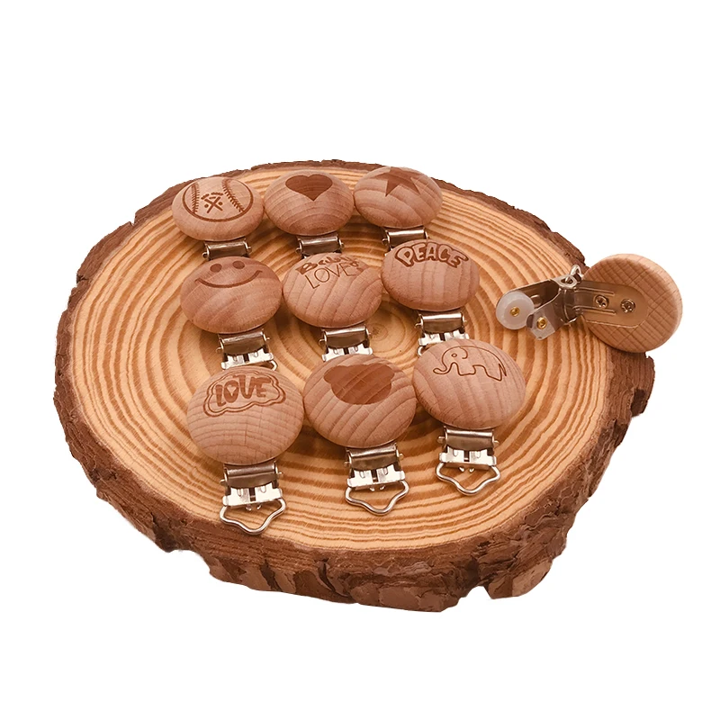 Coskiss-sujetadores de madera para chupete de beb&eacute;, accesorios de Metal para chupete infantil, herramienta de bricolaje, mordedor para beb&eacute;-2