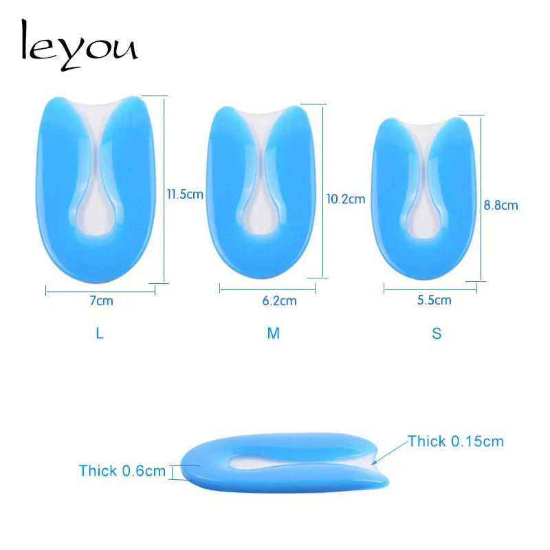 Силиконовая стелька под пятку Leyou облегчающая стельки для ног|Вкладыши и