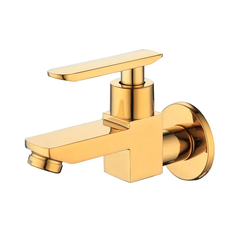 

Washing Machine Faucet Solid Brass Single Cold Wall Mounted Bibcock 1/2 Outdoor Garden Faucet Mop Pool Tap Gold/Chrome/Black