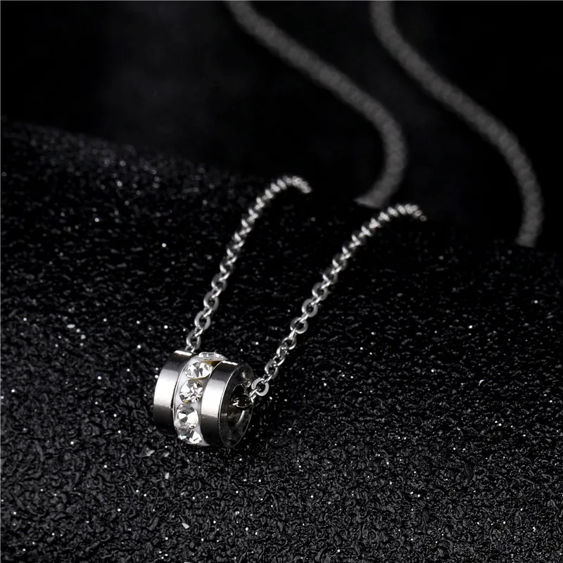 Ожерелье из нержавеющей стали с монограммой кулон в виде цилиндра цепочкой