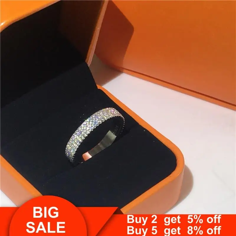 Женский Голливуд 925 стерлингового серебра обручальное кольцо проложить AAAAA cz