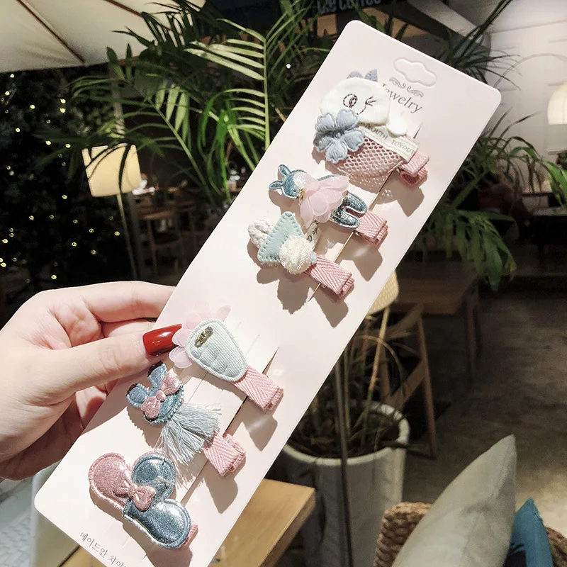 Новый 6 шт./компл. девушки цветы шпилька бант Детские милые Мультяшные зажимы для