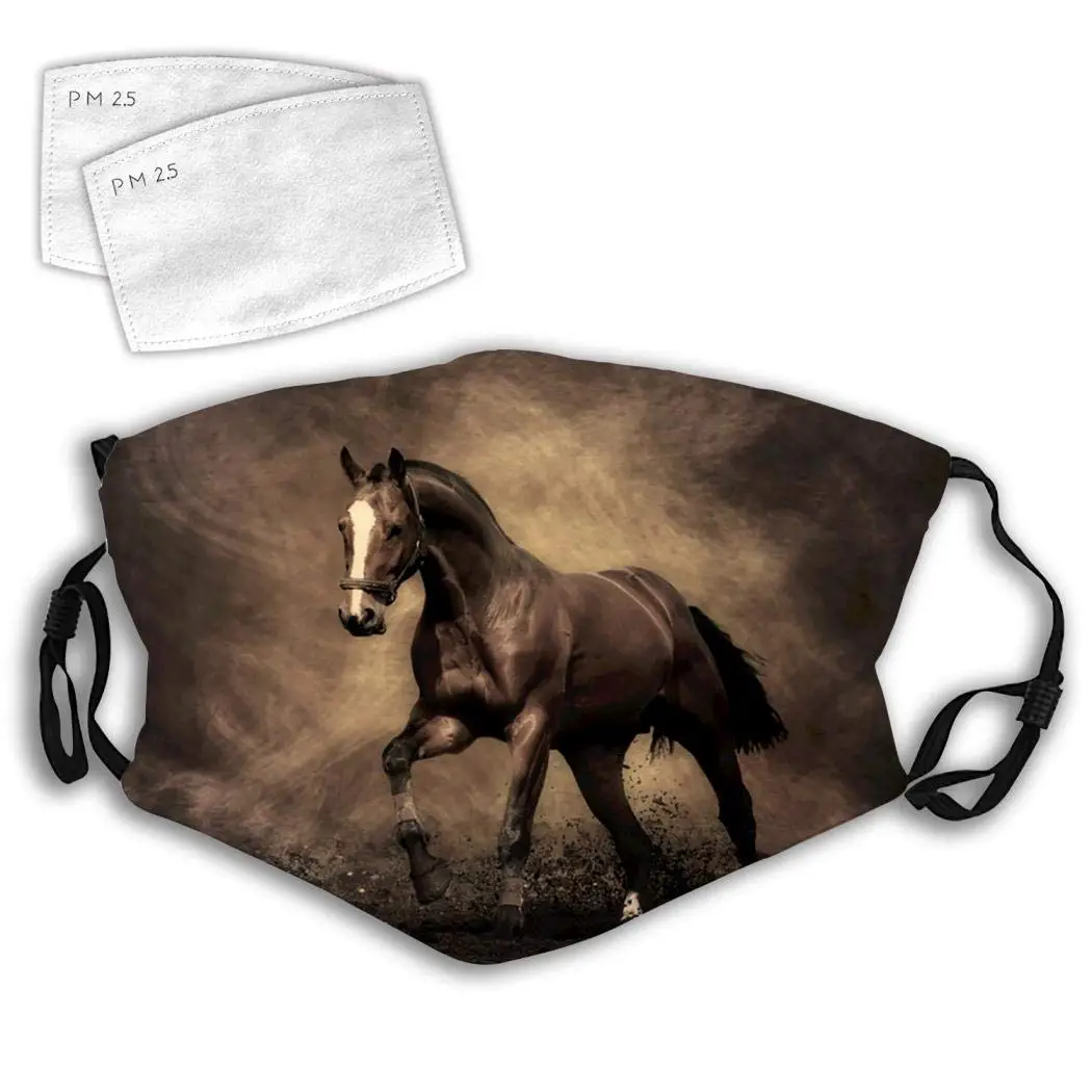 

Horse Breathable Reusable Windproof Facial Decorations Adjustable Ear Loops for Kids Teens Women Men