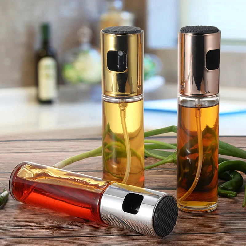 

Диспенсер для масла, бутылка-распылитель, зеркальная с золотой/серебряной/розовой золотой крышкой, кухонные принадлежности для барбекю