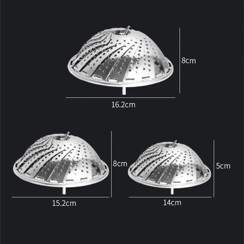 

Folding Dish Steamer Stainless Steel Food Steamer Basket Mesh Vegetable Vapor Cooker Steamer Expandable Cookware Kitchen Tools