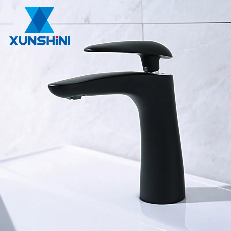 XUNSHINI Morden черный смеситель для раковины кран Смеситель холодной и горячей воды |