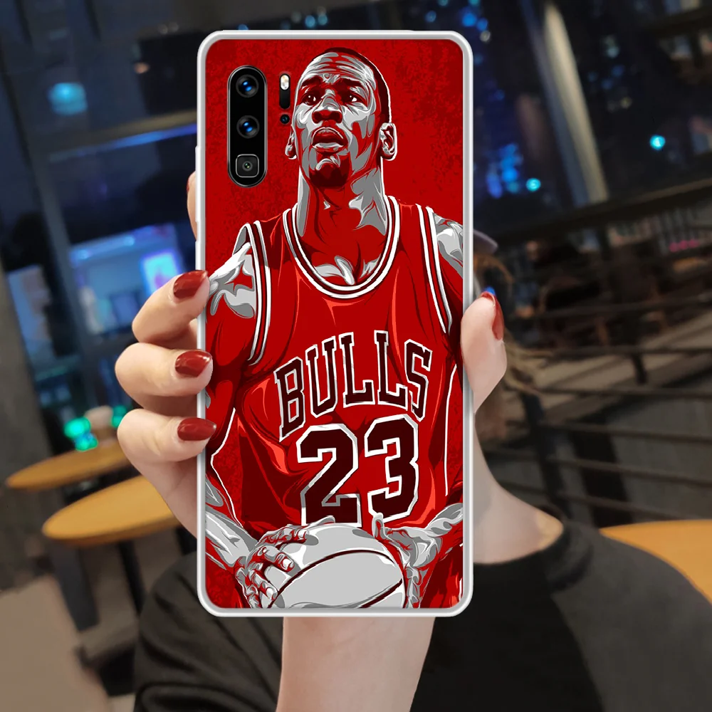 

Michael basketball Jordan 23 Phone Case hull For HUAWEI p 8 9 10 20 30 40 smart Lite 2017 Pro Z 2019 transparent funda 3D shell